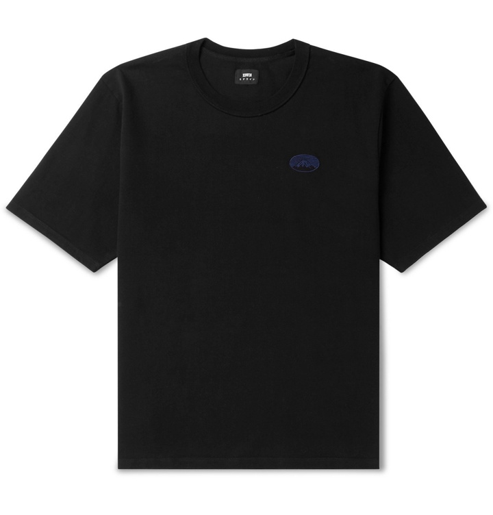 Photo: EDWIN - Embroidered Cotton-Jersey T-Shirt - Black