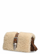 MARGE SHERWOOD - Belted Flap Shearling Shoulder Bag