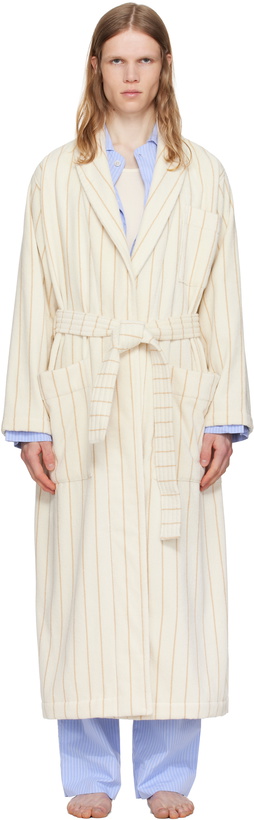 Photo: Tekla Off-White & Tan Terry Classic Bathrobe