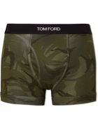 TOM FORD - Camouflage-Print Stretch-Cotton Jersey Boxer Briefs - Green