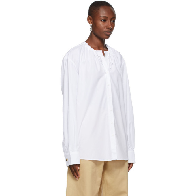 Rika Studios White Tatum Neck Ties Shirt