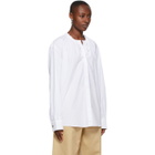 Rika Studios White Tatum Neck Ties Shirt