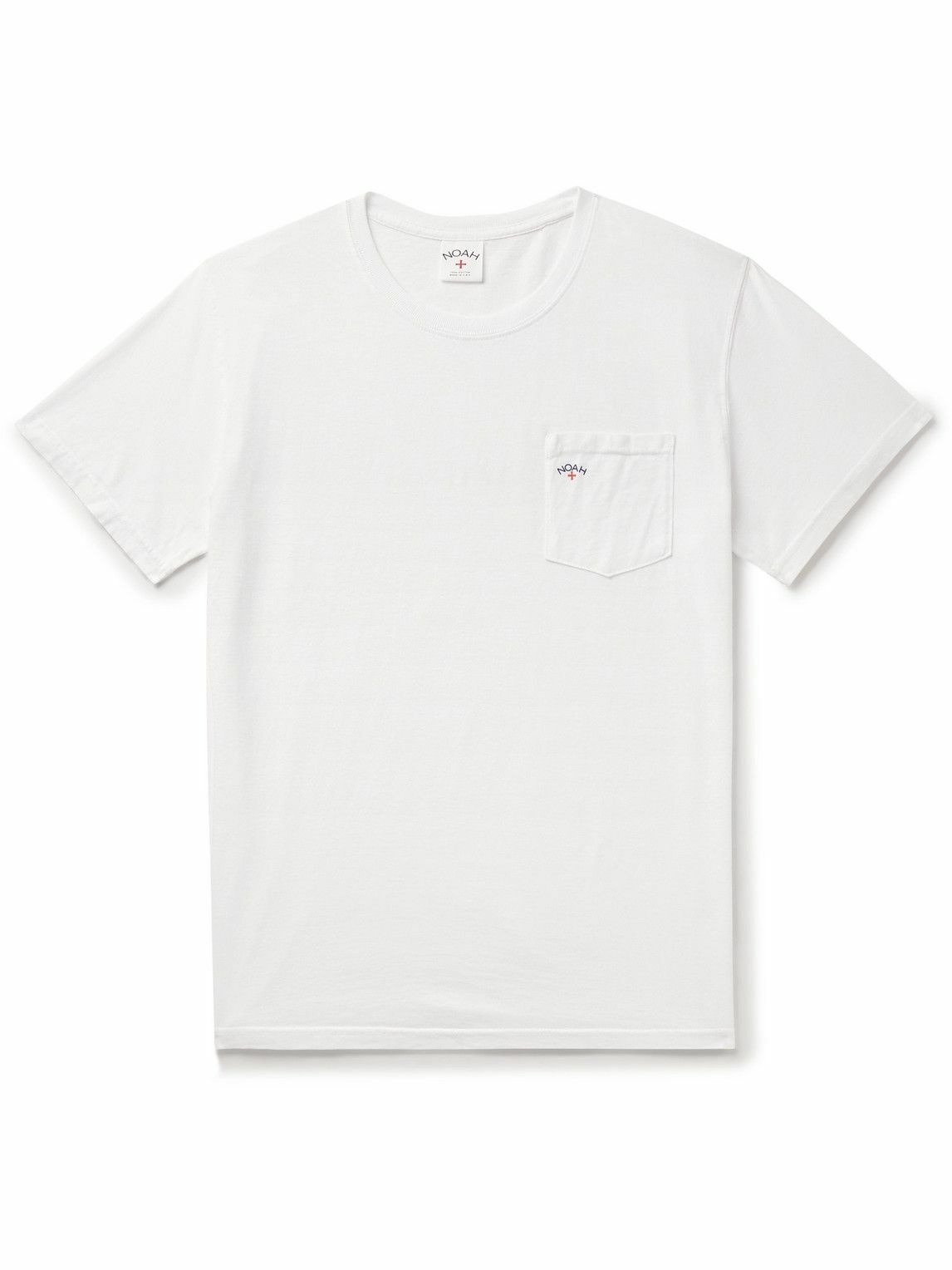 Photo: Noah - Core Logo-Print Cotton-Blend Jersey T-Shirt - White