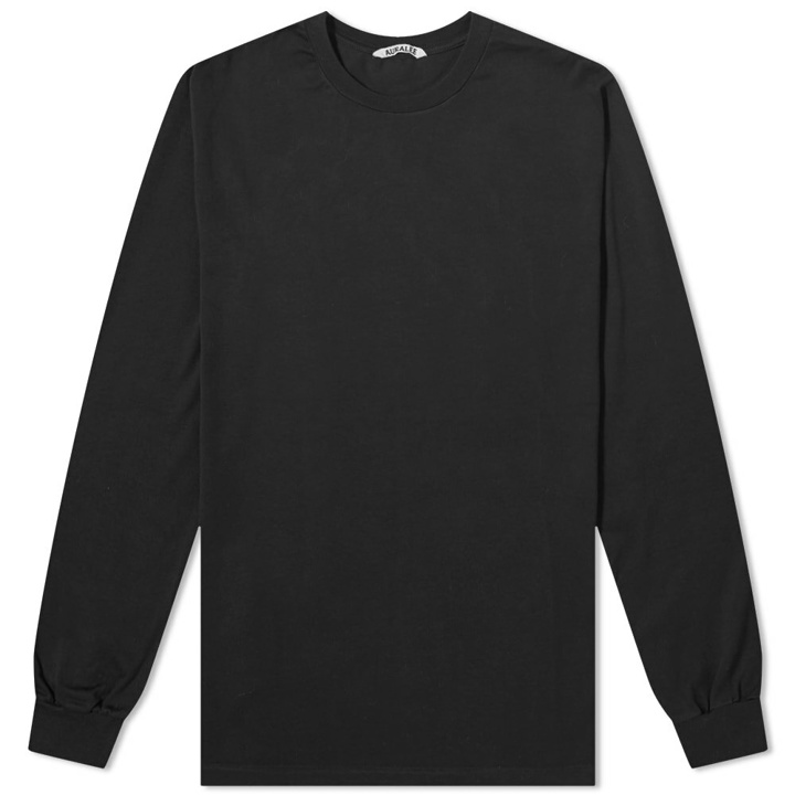 Photo: Auralee Men's Long Sleeve Heavy Weight T-Shirt in Black