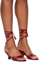 The Row Red Charlotte Wedge Heeled Sandals