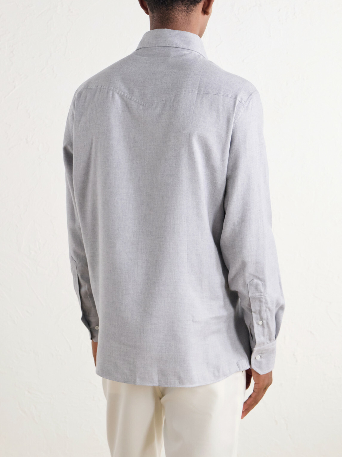 Brunello Cucinelli - Cotton-Flannel Western Shirt - Gray