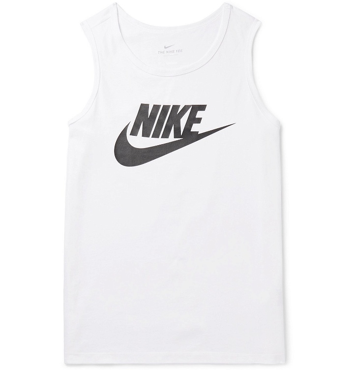 Photo: Nike - Sportswear Logo-Print Cotton-Jersey Tank Top - White