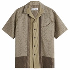 TOGA ARCHIVES Women's TOGA High Twist Twill Short Sleeve Shirt in Khaki