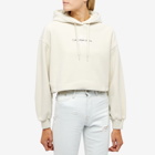 Calvin Klein Women's Polar Fleece Hoodie in Eggshell