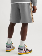 Gucci - Webbing-Trimmed Cotton-Jersey Shorts - Gray