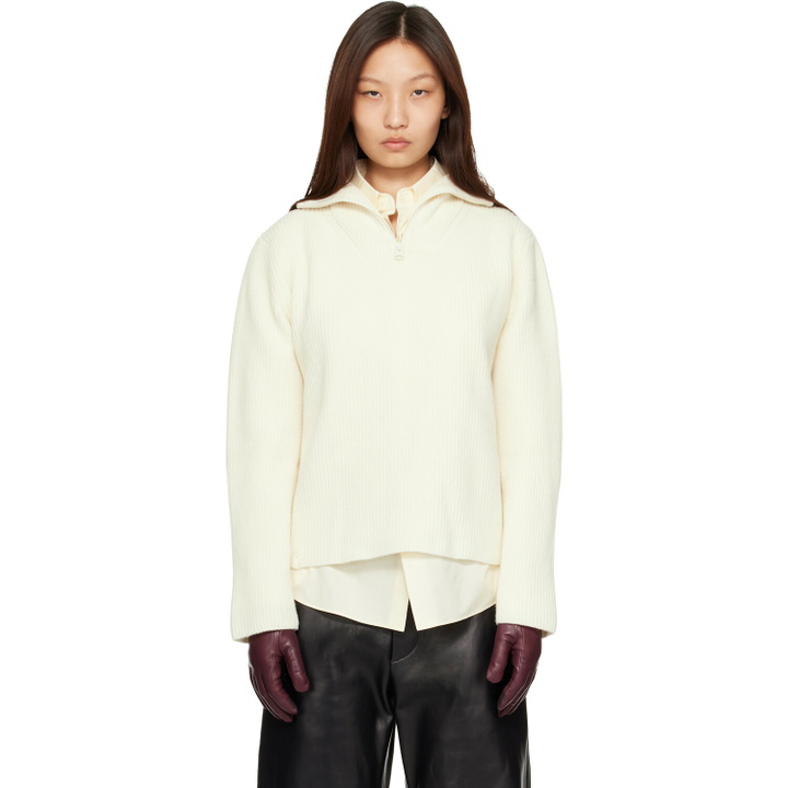 Photo: MACKAGE Off-White Gladys Knit Half-Zip Pullover Sweater