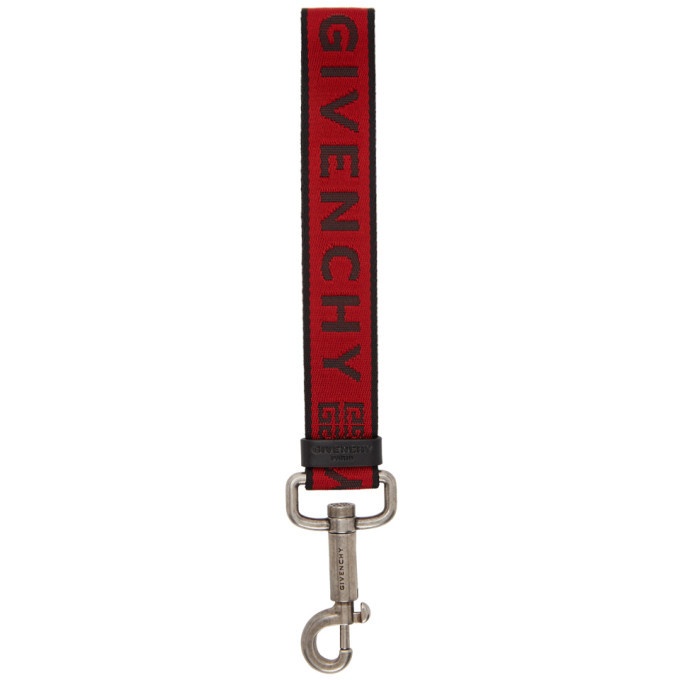 Photo: Givenchy Red and Black Short 4G Logo Keychain