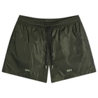 Off-White Men's Off Stamp Swim Shorts in Forest River