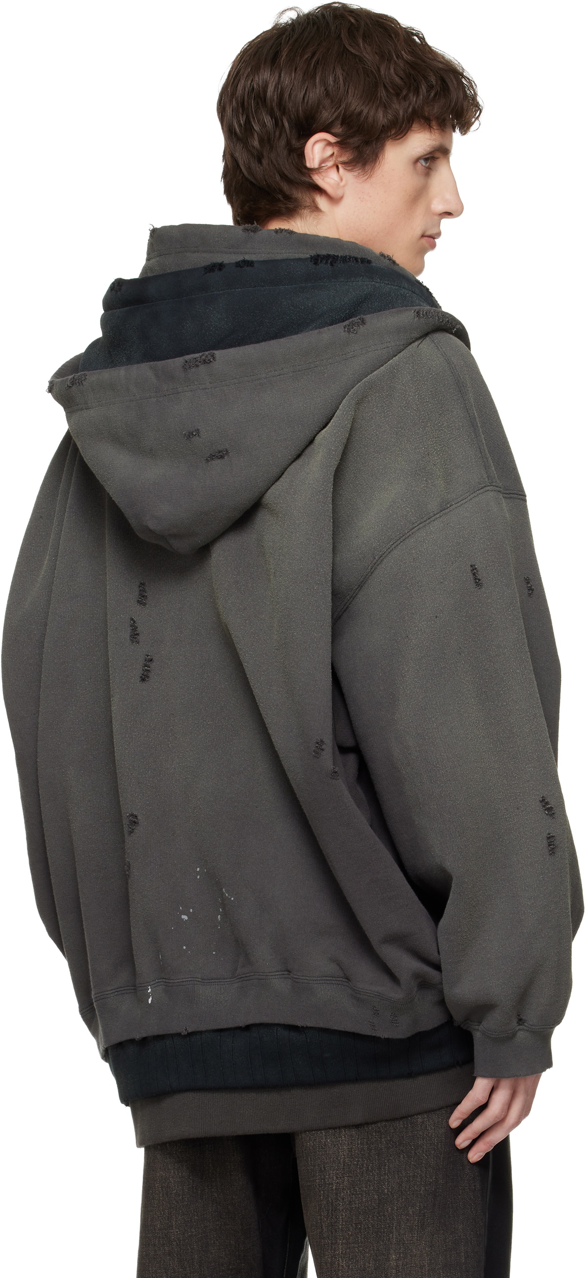 Maison MIHARA YASUHIRO Black Triple Layered Hoodie