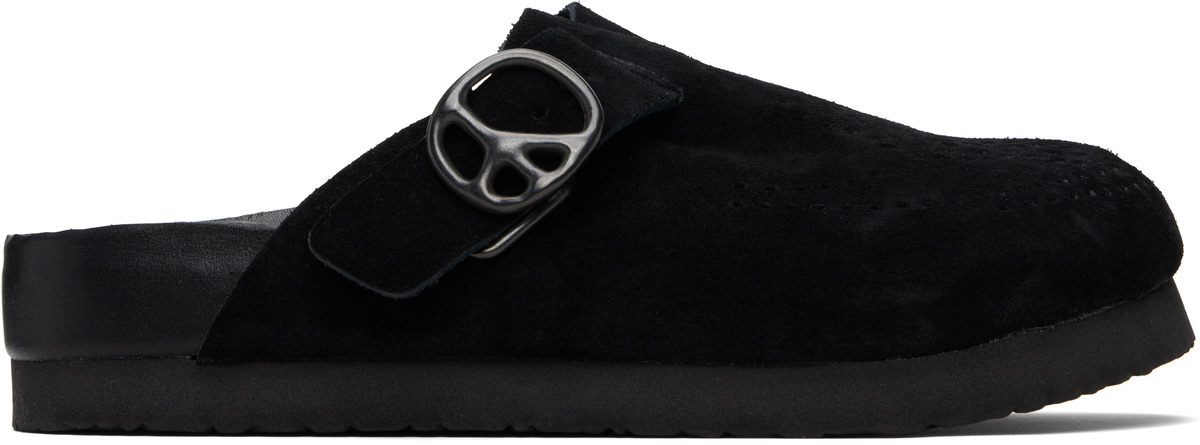 NEEDLES Black Suede Clog Slip-on Loafers Needles