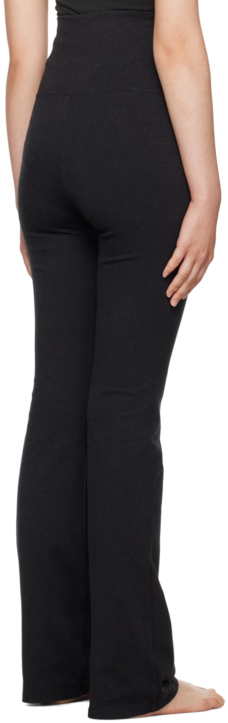 Skims Black Cotton Jersey Foldover Lounge Pants