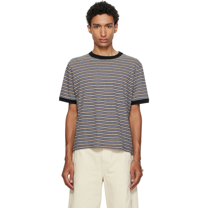 Photo: Cawley Beige & Blue Jersey Short Sleeve T-shirt