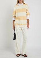 Free People Classic Striped Terry Sweatshirt Orange