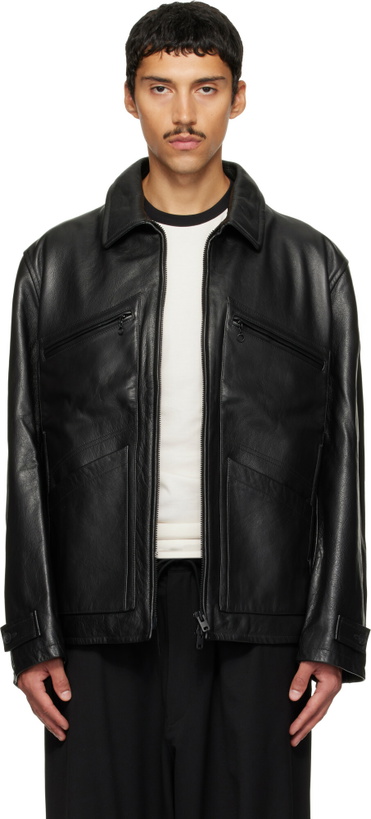 Photo: Y-3 Black Leather Blouson Jacket