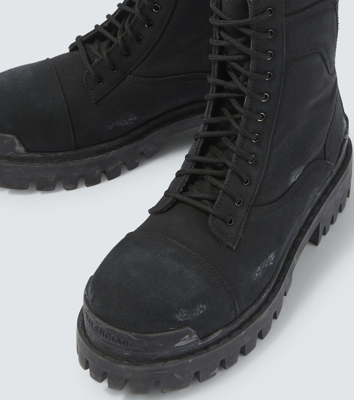 Balenciaga Combat Strike canvas lace-up boots