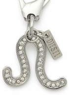 Diesel Metal Leo charm with rhinestones - Charms and Keyrings - Unisex - Silver