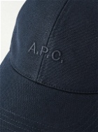 A.P.C. - Charlie Logo-Embroidered Cotton-Canvas Baseball Cap - Blue