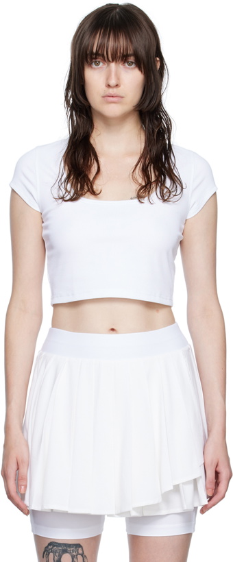 Photo: Outdoor Voices White Rib Shortsleeve Sport Top