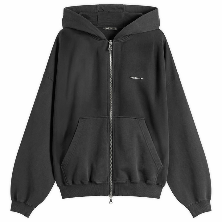Photo: Cole Buxton Men's Mini Logo Zipped Hoodie in Vintage Black