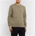 Incotex - Garment-Dyed Loopback Cotton-Jersey Sweatshirt - Green