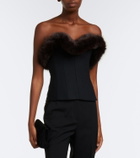 David Koma Wool-blend corset top