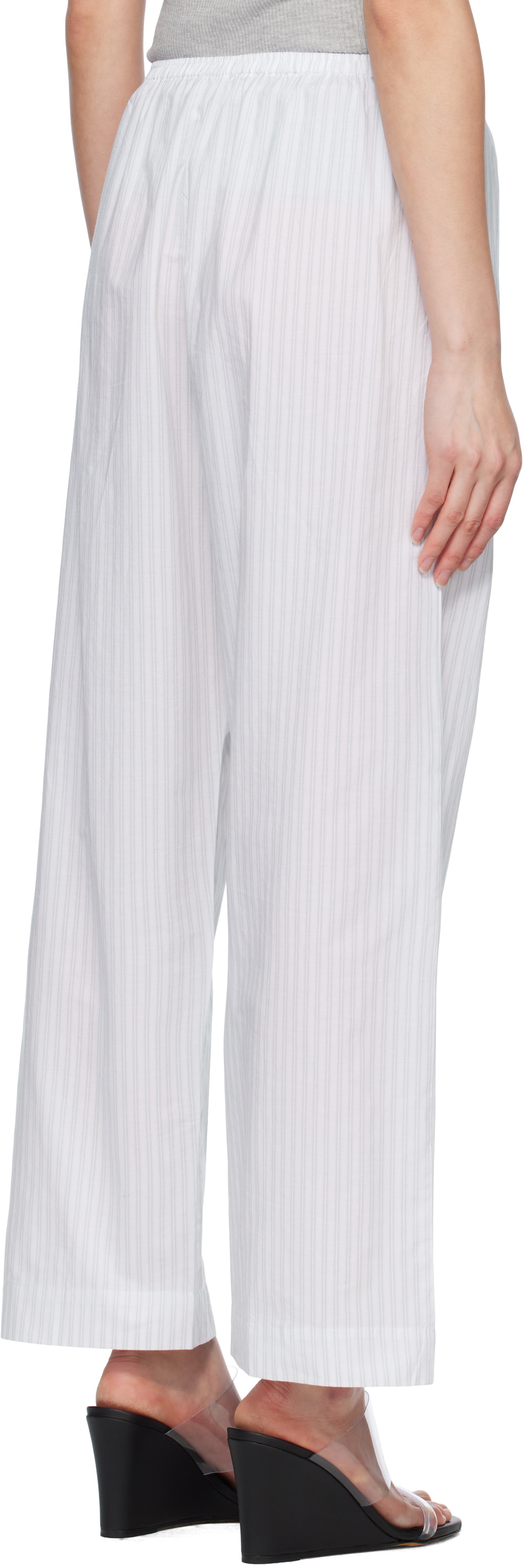 Deiji Studios White & Blue Ease Lounge Pants