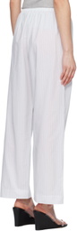 Deiji Studios White & Blue Ease Lounge Pants