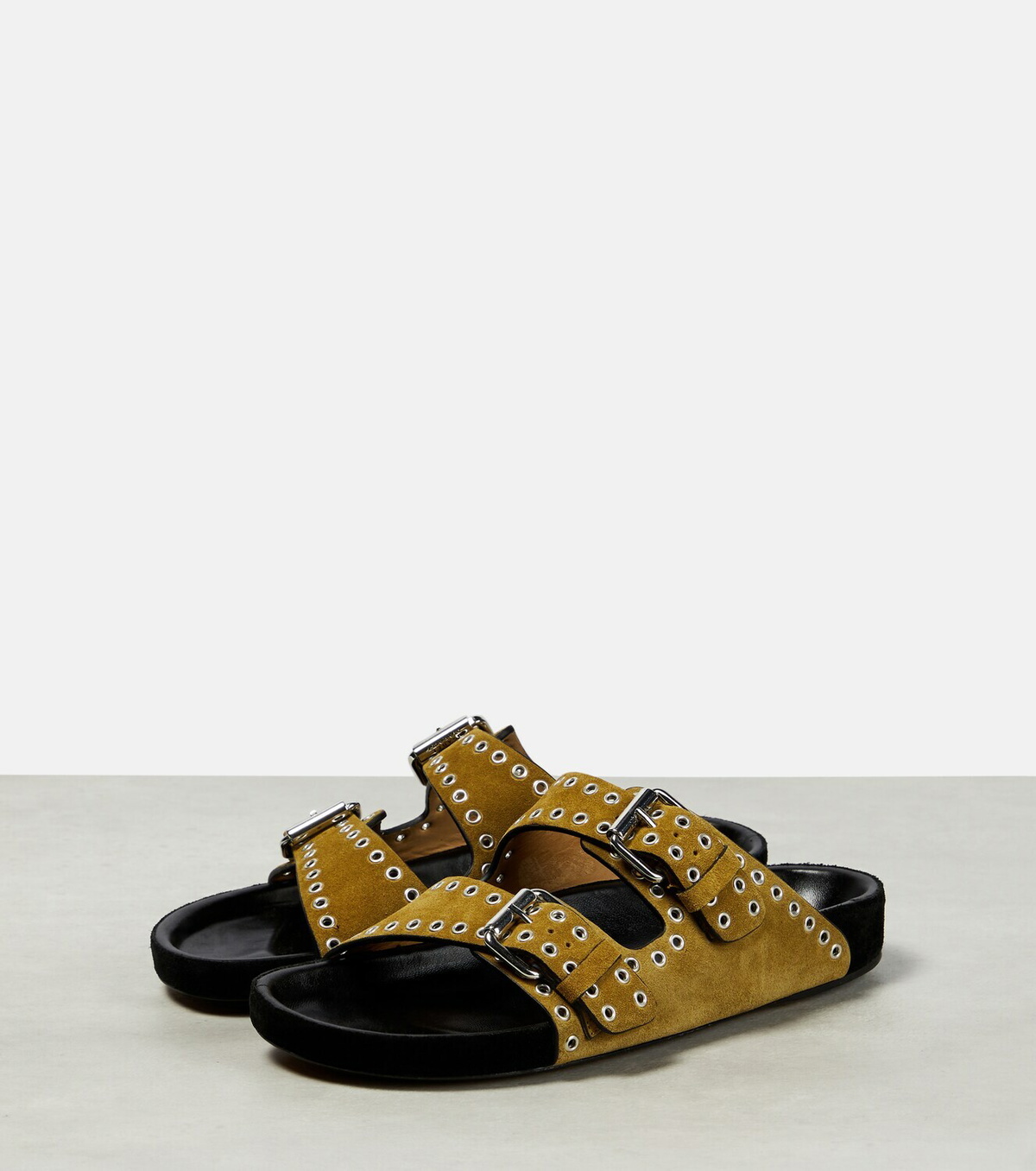 サンダル・ミュール ISABEL MARANT Embellished Suede Sandals ISABEL MARANT Mellan crystal-embellished Suede Sandals
