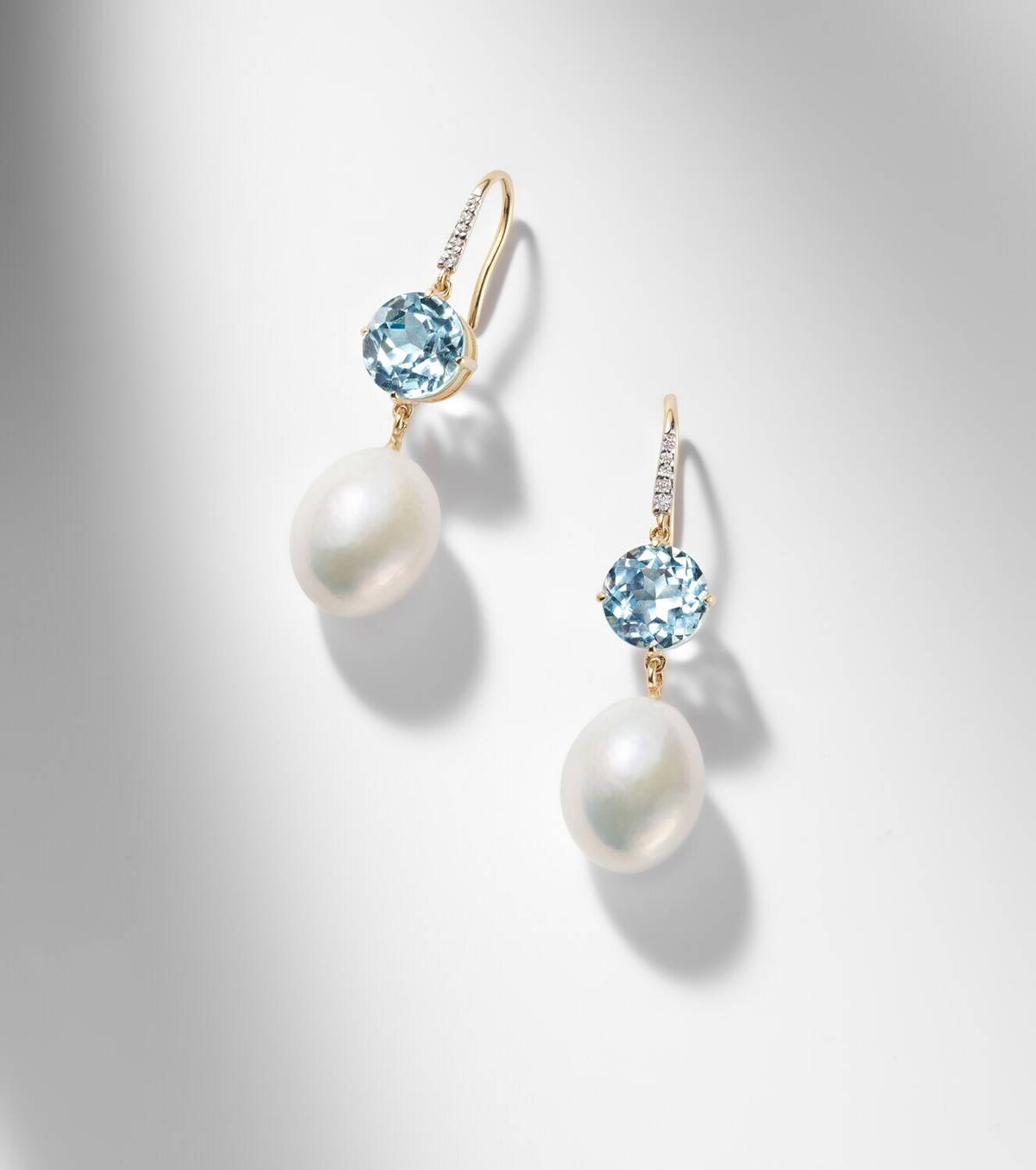 Mateo 14kt gold drop earrings with gemstones