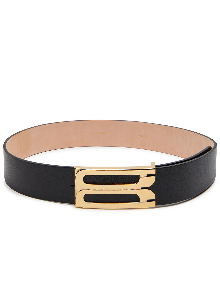 Victoria Beckham Jumbo Frame Leather Belt Black