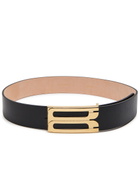Victoria Beckham Jumbo Frame Leather Belt Black