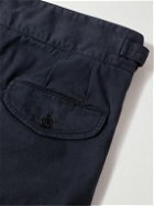 Rubinacci - Manny Tapered Pleated Cotton-Twill Trousers - Blue