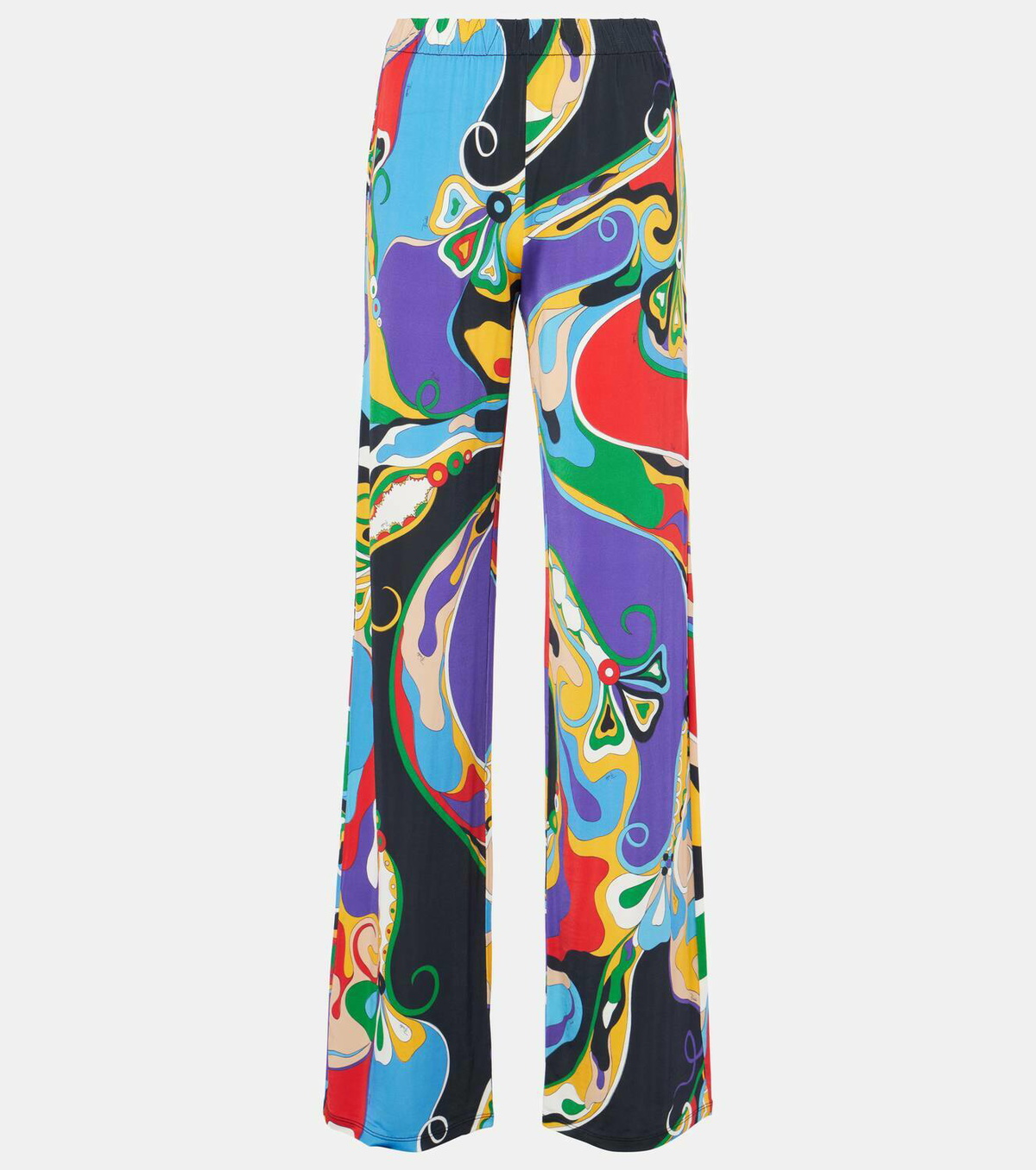 Pucci Orchidee jersey satin straight pants Emilio Pucci