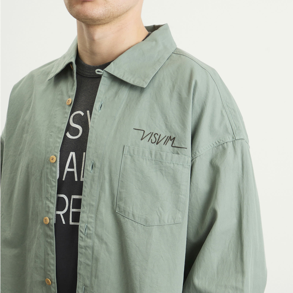 Visvim Men's Palmer Shirt in Light Green Visvim