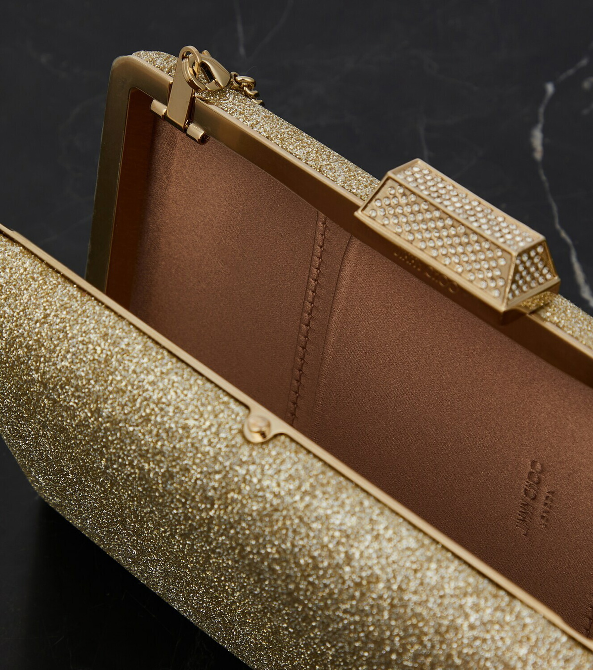 Jimmy Choo Clemmie glitter clutch Jimmy Choo