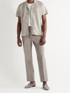 STÒFFA - Pleated Brushed Cotton-Twill Trousers - Brown