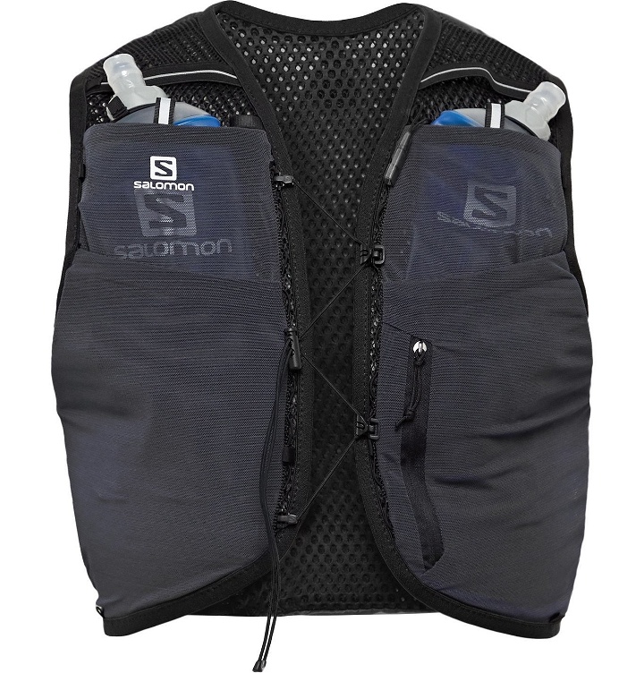 Photo: Salomon - Active Skin 8 Set Ripstop, Mesh and Shell Running Vest - Black