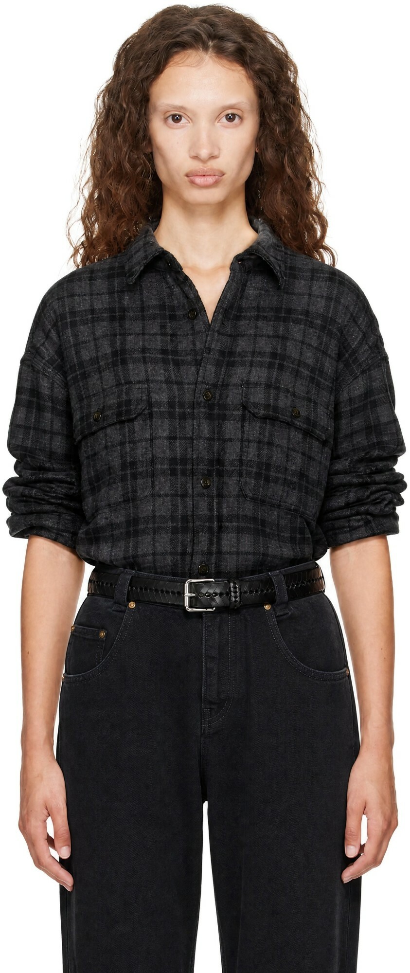WILLY CHAVARRIA Gray Quilted Overshirt Jacket