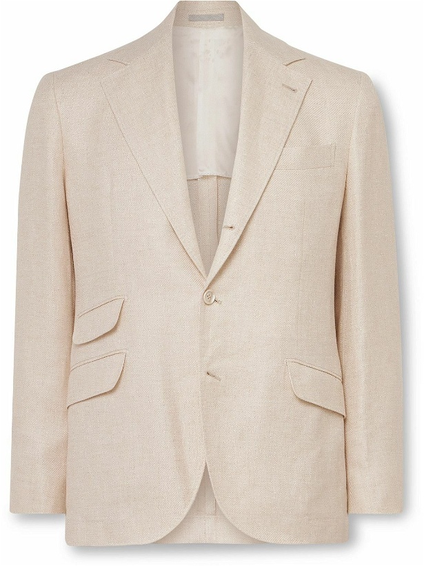 Photo: Brunello Cucinelli - Slim-Fit Linen, Wool and Silk-Blend Blazer - Neutrals