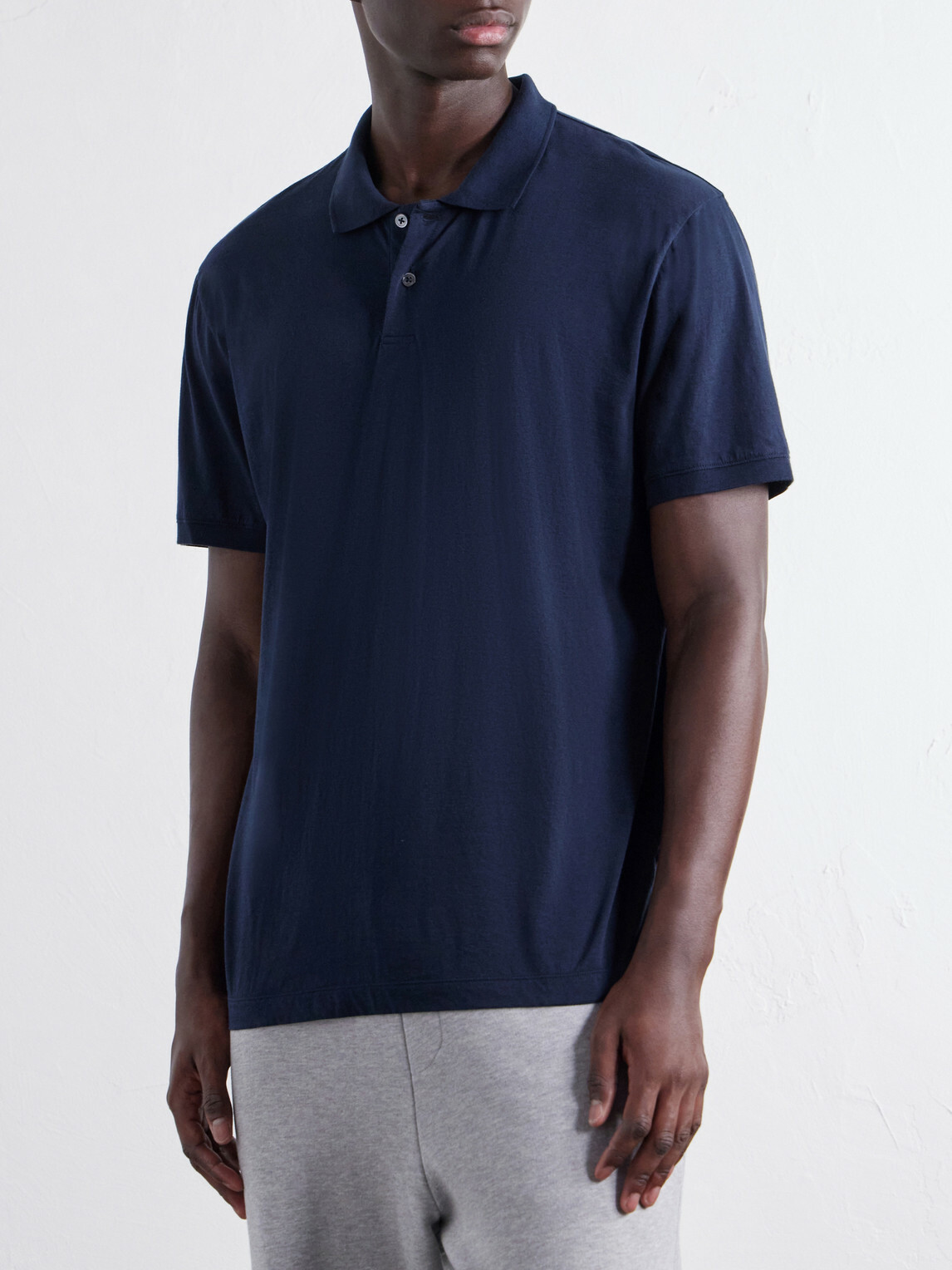 James Perse - Cotton-Jersey Polo Shirt - Blue