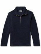 Private White V.C. - Wool-Blend Fleece Half-Zip Sweater - Blue