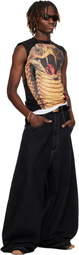 LU'U DAN Black 'Year of the Snake' Sleeveless T-shirt