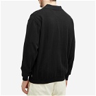 thisisneverthat Men's Cable Knit Zip Polo Shirt in Black