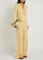 Guest In Residence Stealth Ribbed Cashmere and Linen-blend Cardigan Yellow