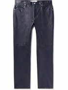 Séfr - Sako Straight-Leg Faux Leather Trousers - Blue